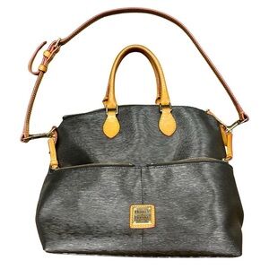 Dooney & Bourke Black Textured Leather Satchel